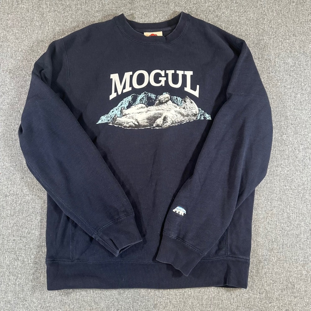 Mogul Moves Sweatshirt Unisex L Polar Bear Graphic Navy Blue Ludwig Ahgren RARE